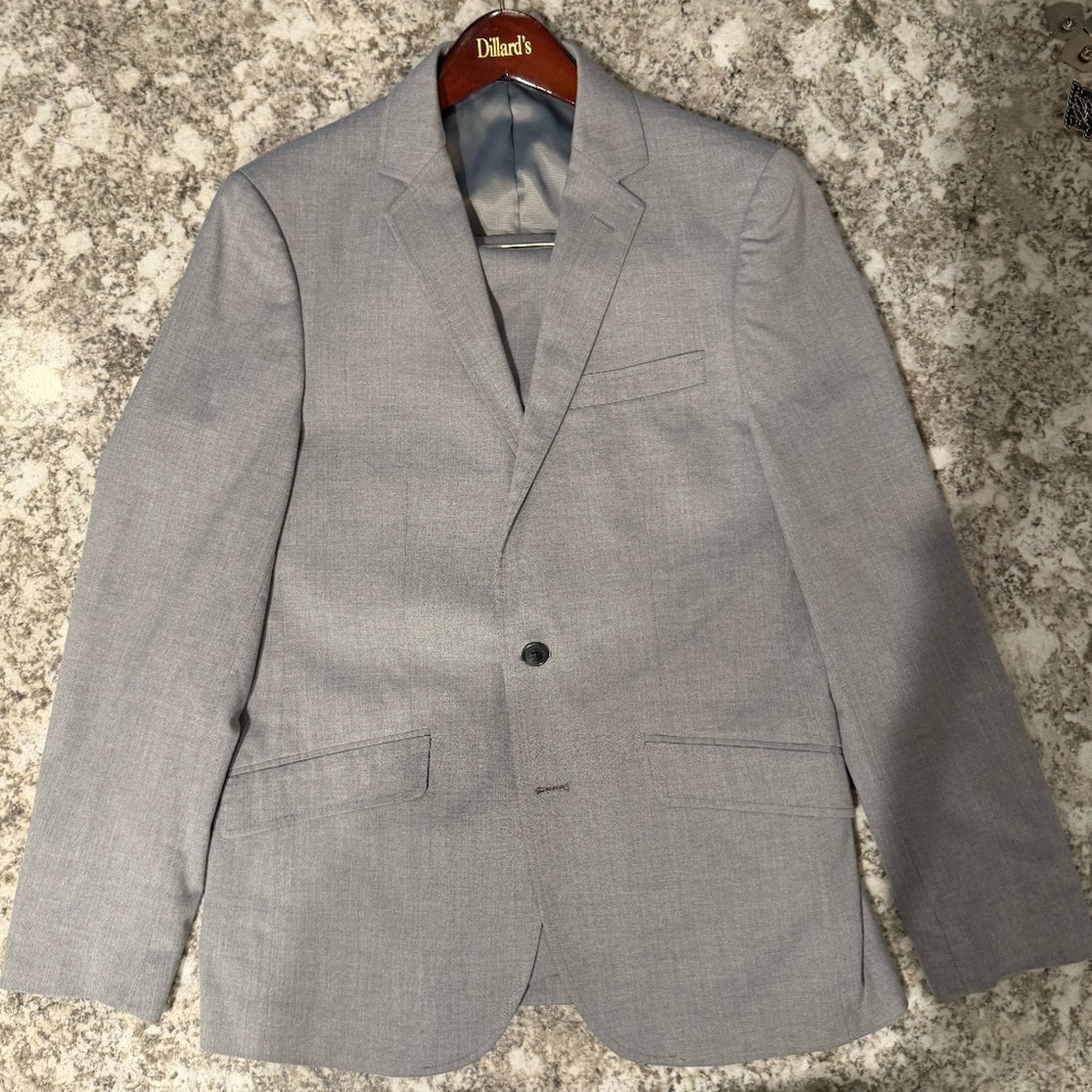 Murano Slim Fit Light Grey Suit 38R 32x32 Modern Wedding Business